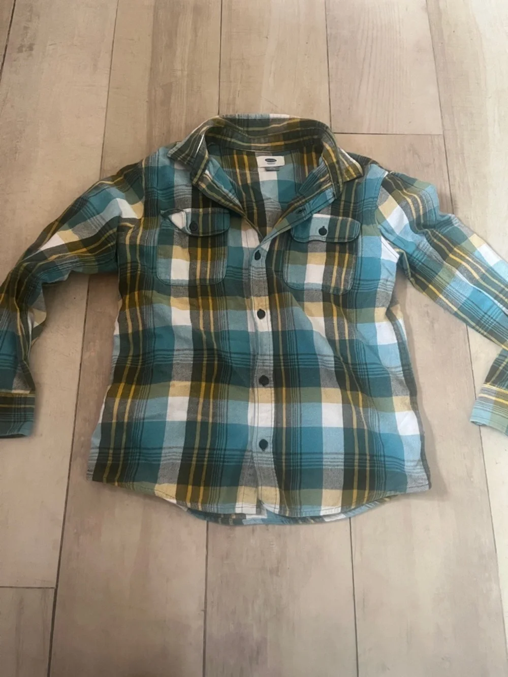 The Children's Place Dark Green Corduroy  carpenter pants with Old Navy plaid - Picture 10 of 11